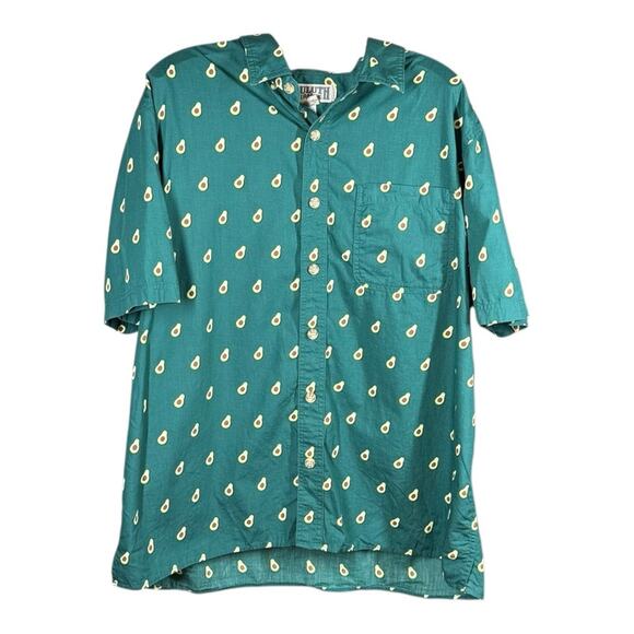 Duluth Trading Co. Avocado Print Short Sleeve Button Up Shirt - Picture 1 of 3